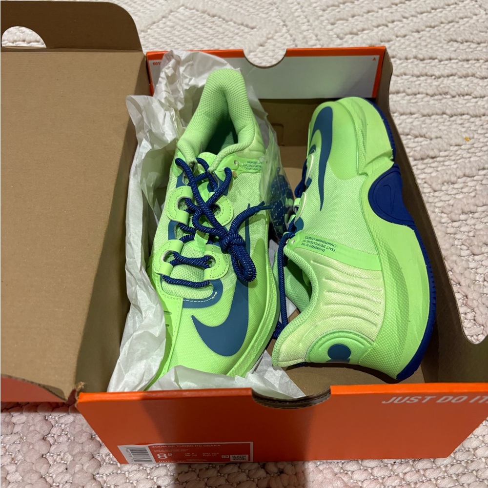 Nike Lime Green and Blue Tennis Shoes